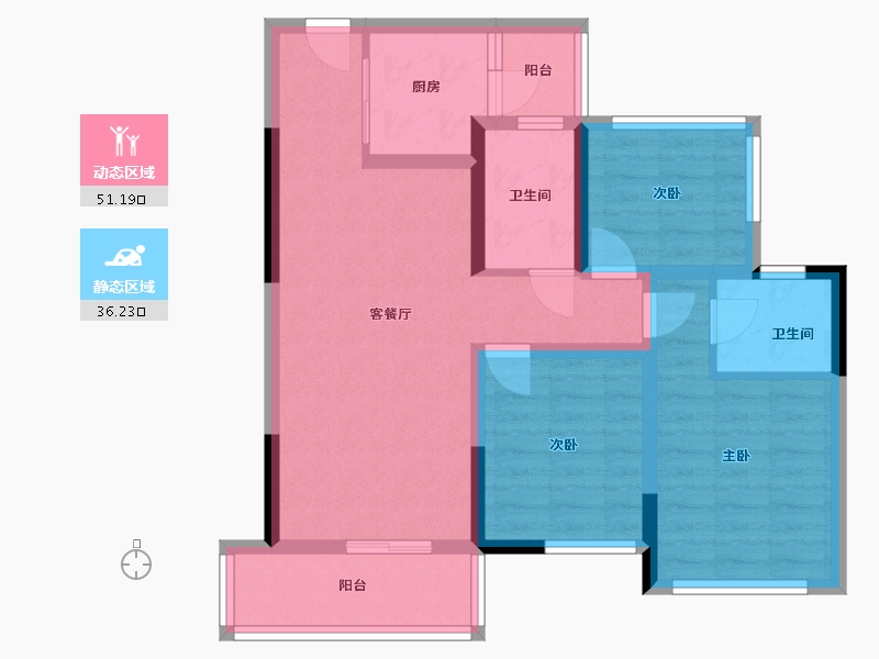 四川省-绵阳市-领地观江府-80.00-户型库-动静分区