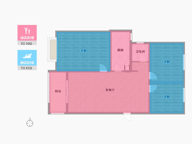 安徽省-宿州市-西关街道和园社区-103.00-户型库-动静分区