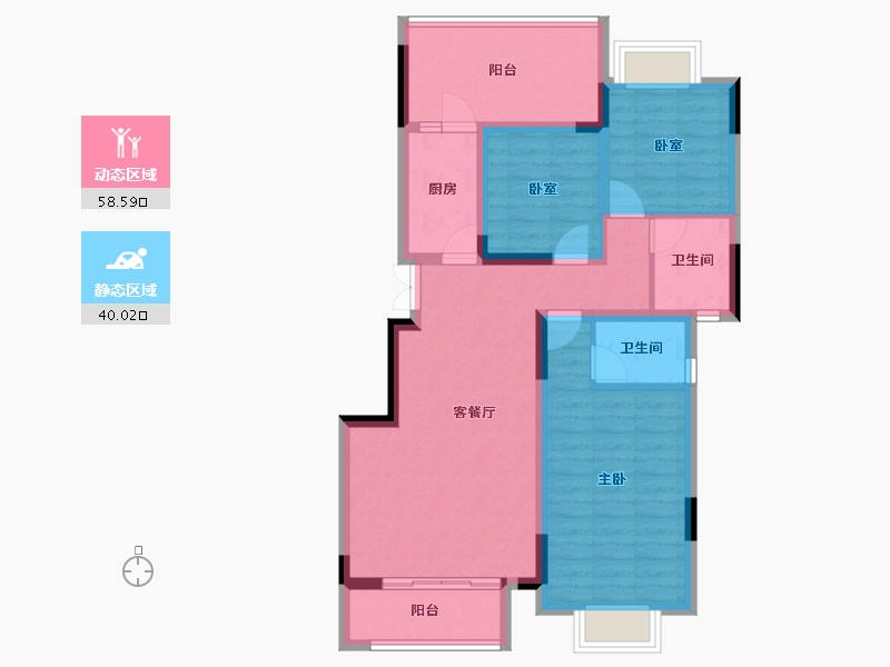 重庆-重庆市-万腾御景城-87.30-户型库-动静分区