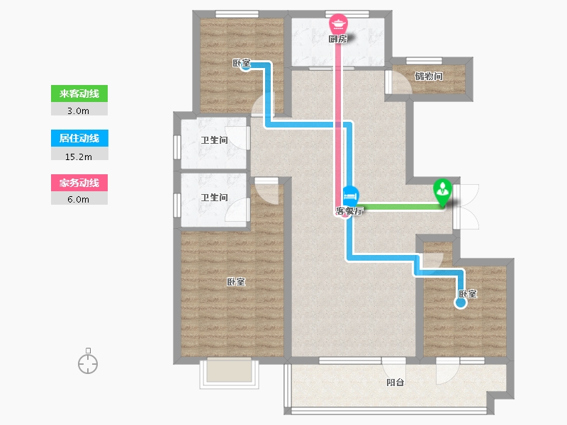 山东省-潍坊市-恒信阳光假日-106.34-户型库-动静线