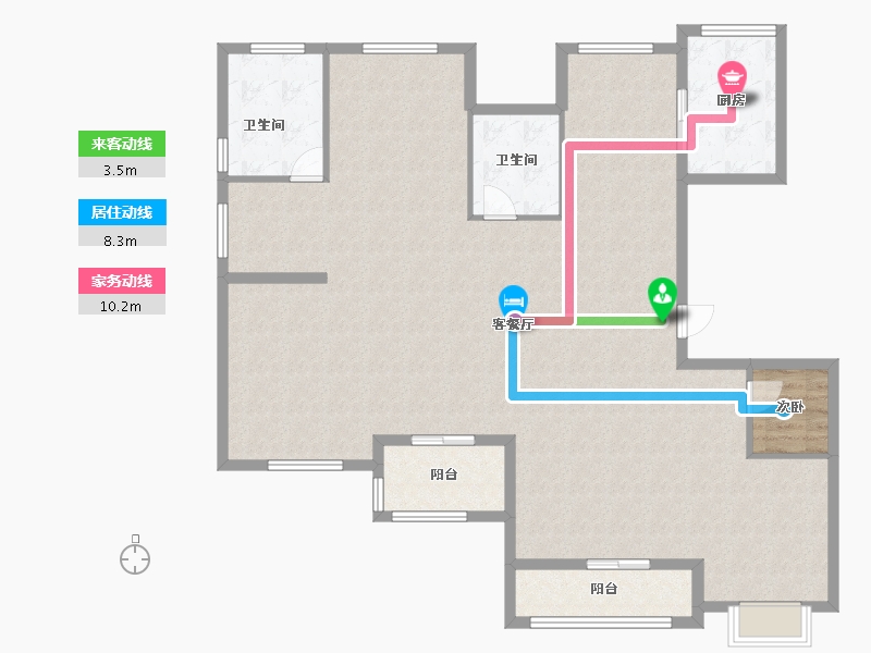 浙江省-台州市-飞龙湖畔-160.00-户型库-动静线