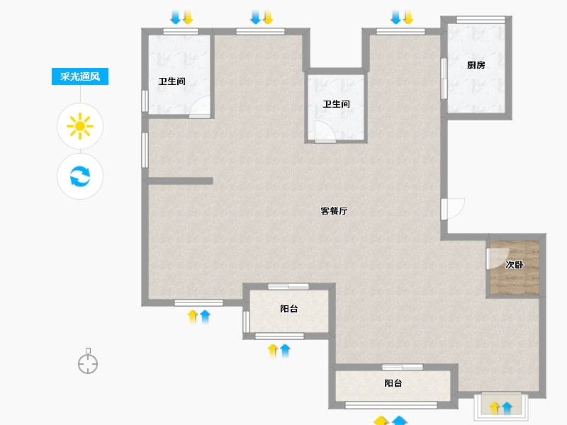 浙江省-台州市-飞龙湖畔-160.00-户型库-采光通风