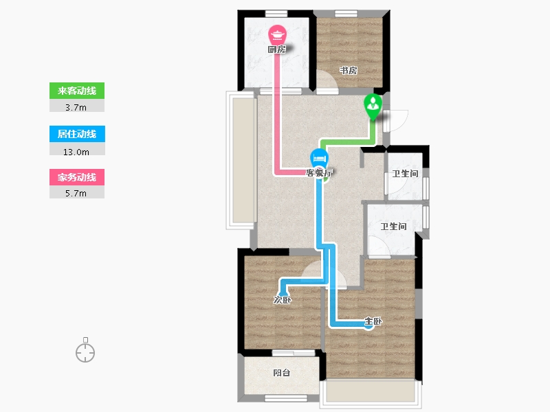 浙江省-杭州市-樟宜翠湾-75.00-户型库-动静线