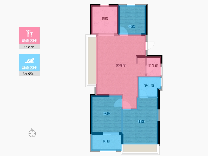 浙江省-杭州市-樟宜翠湾-75.00-户型库-动静分区