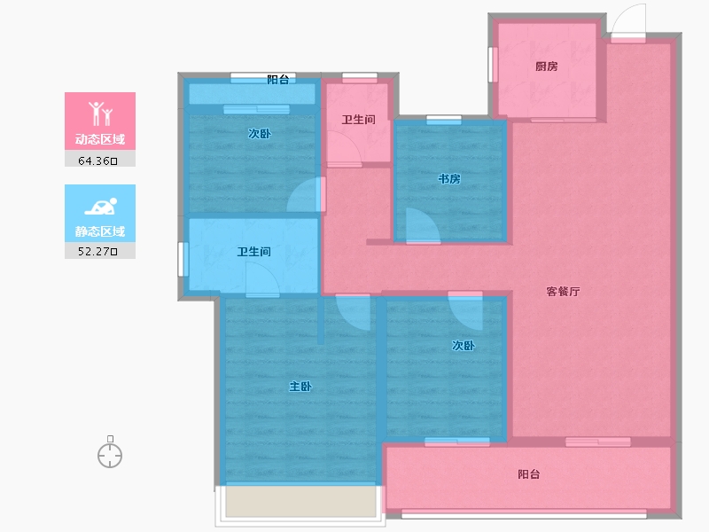 浙江省-台州市-金科世茂玉澜府-104.00-户型库-动静分区