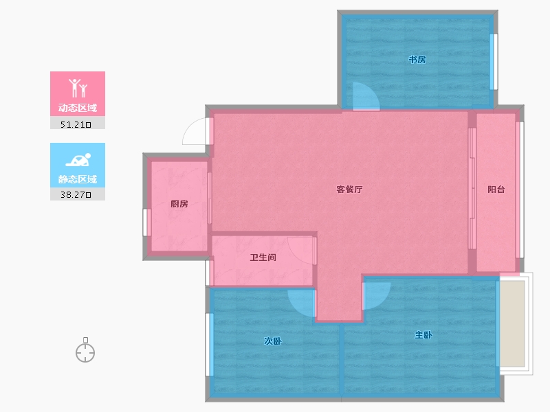 辽宁省-盘锦市-中天华府-80.00-户型库-动静分区