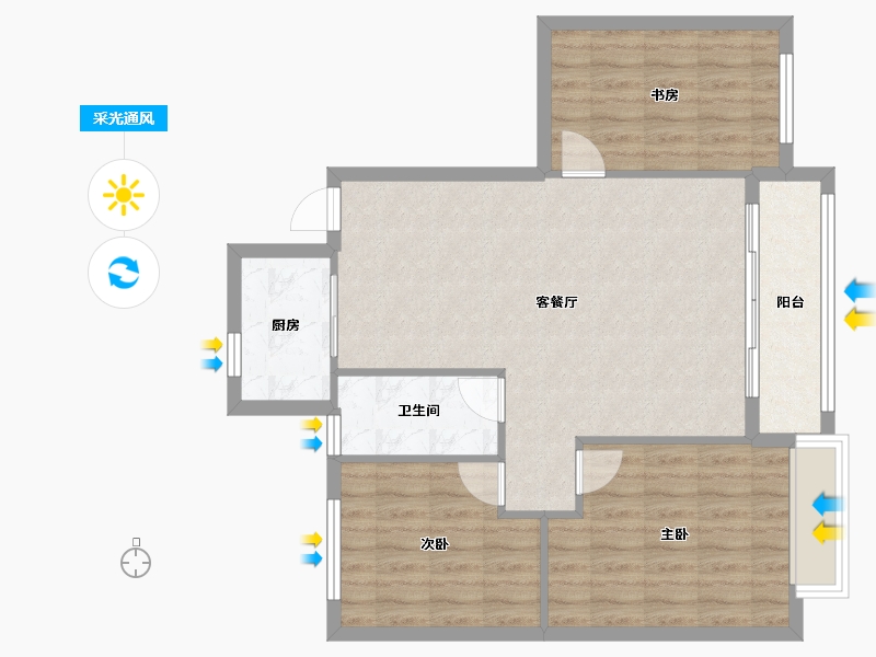 辽宁省-盘锦市-中天华府-80.00-户型库-采光通风