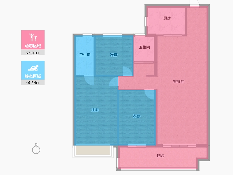 河南省-安阳市-碧桂园玺悦-104.00-户型库-动静分区