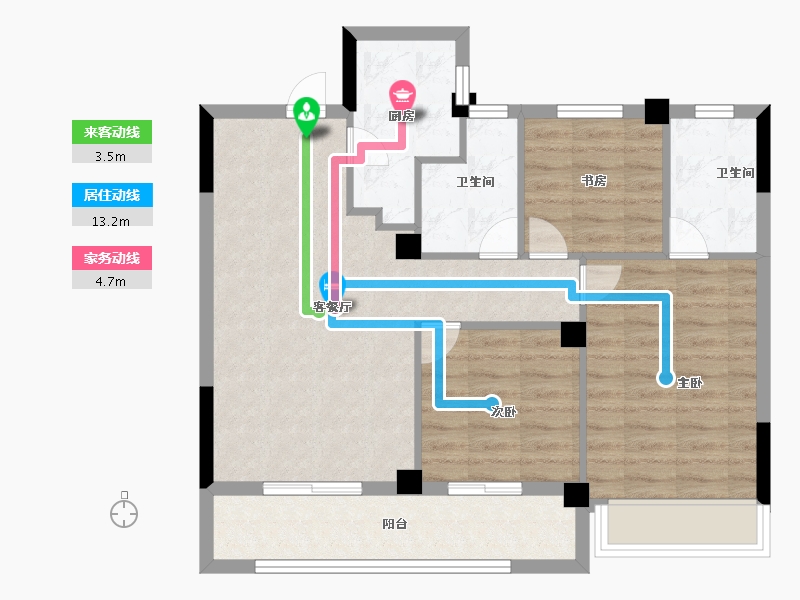 浙江省-台州市-方远天颐府-79.20-户型库-动静线