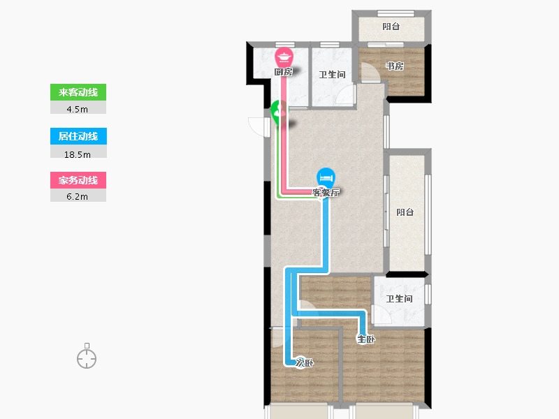 浙江省-台州市-金科世茂玉澜府-86.40-户型库-动静线