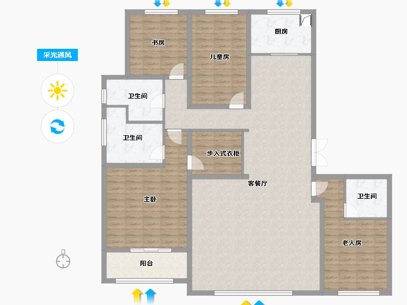 山西省-太原市-融创中心-175.57-户型库-采光通风