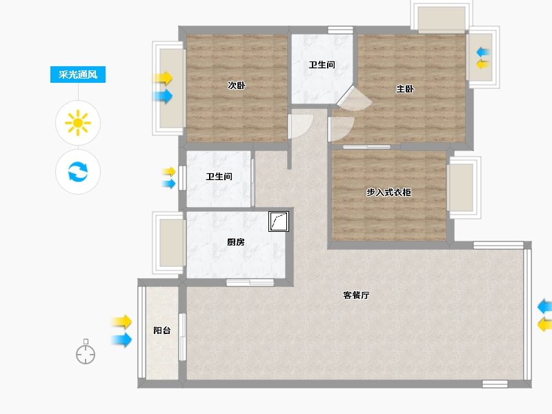 湖南省-永州市-永州一号花园-97.00-户型库-采光通风