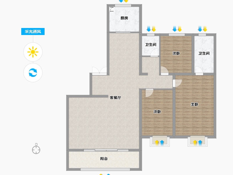 山西省-太原市-融创中心-149.15-户型库-采光通风