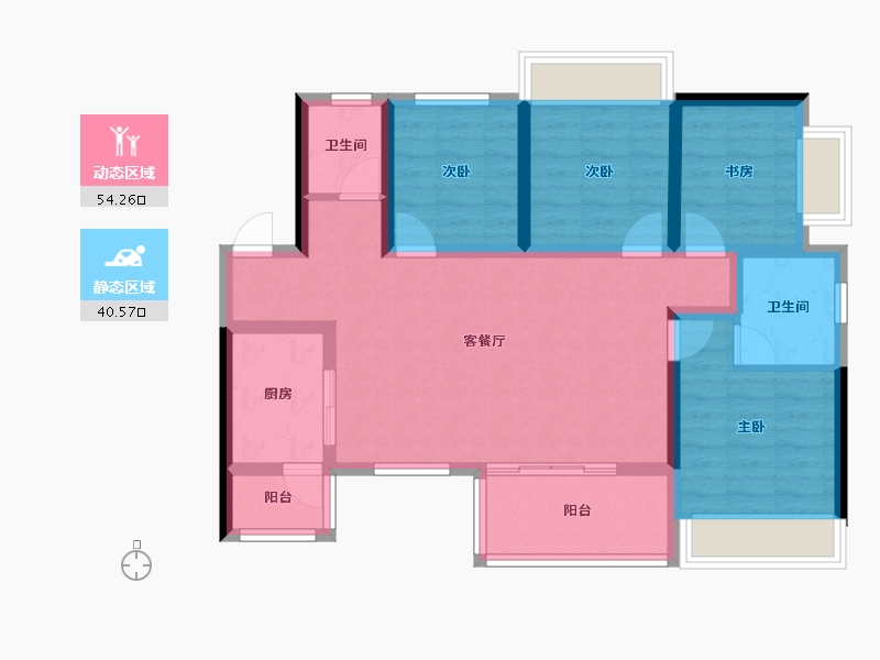 重庆-重庆市-中国摩-83.42-户型库-动静分区