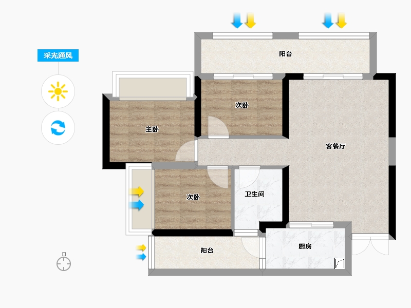 重庆-重庆市-四季花园-67.28-户型库-采光通风