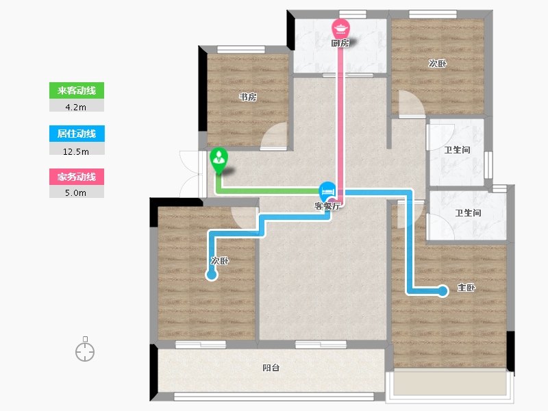 浙江省-台州市-方远天颐府-98.40-户型库-动静线