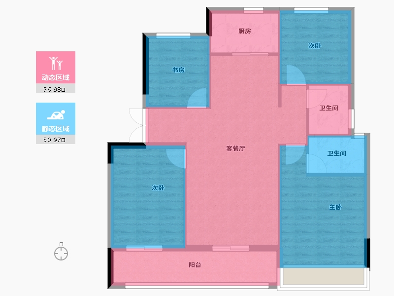 浙江省-台州市-方远天颐府-98.40-户型库-动静分区