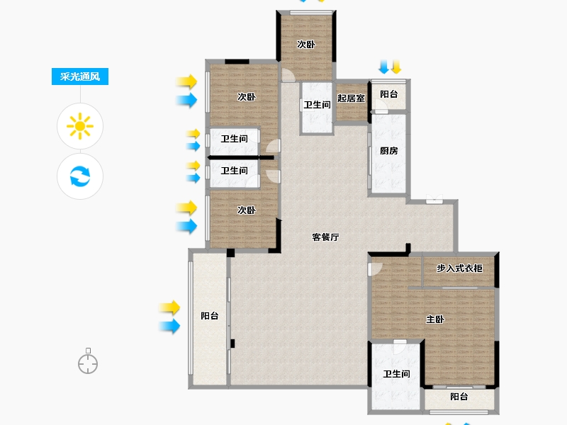 重庆-重庆市-鲁能泰山7号-280.08-户型库-采光通风