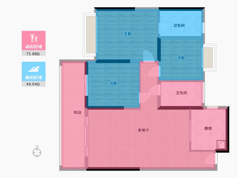 江苏省-无锡市-龙湖粼云上府-111.00-户型库-动静分区