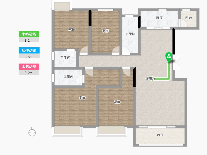 重庆-重庆市-中伦金海岸-134.43-户型库-动静线