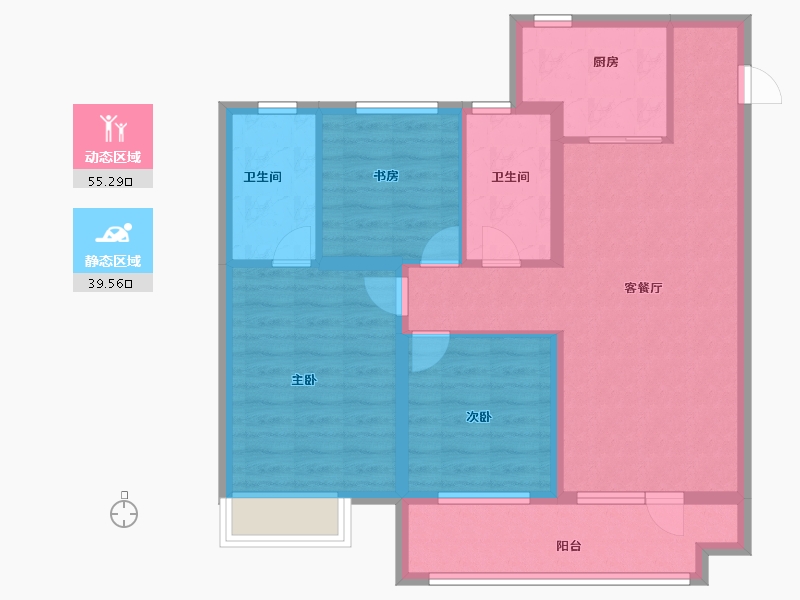 山东省-青岛市-卓越青岚郡-84.22-户型库-动静分区