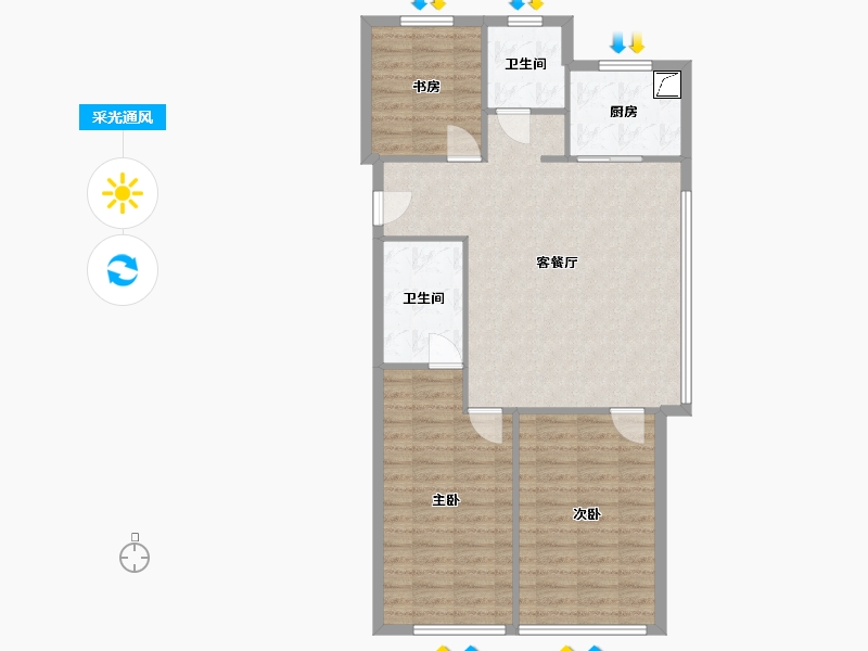 山东省-青岛市-青特地铁花屿城-89.00-户型库-采光通风