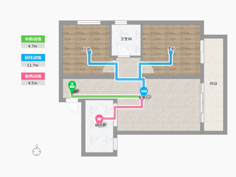 陕西省-西安市-水半湾·空中花园-66.12-户型库-动静线