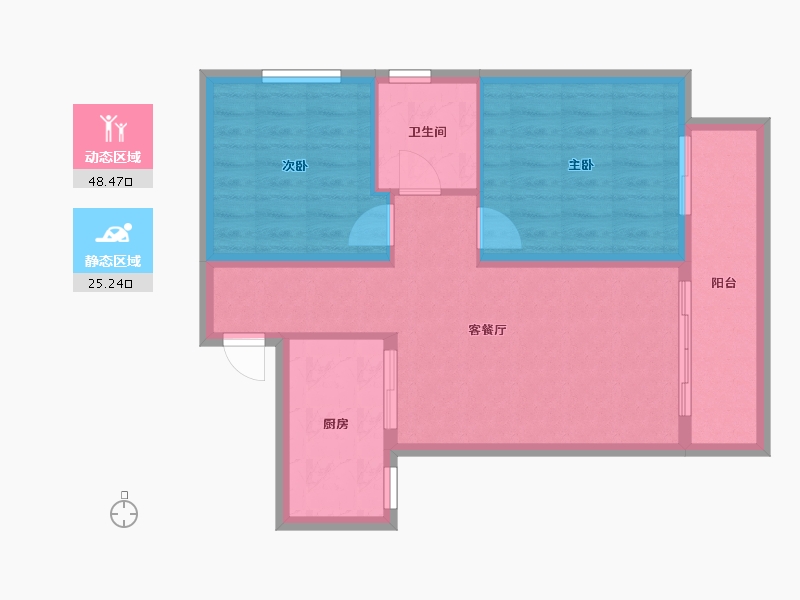 陕西省-西安市-水半湾·空中花园-66.12-户型库-动静分区