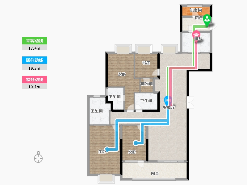 湖北省-武汉市-绿城武汉黄浦湾-156.00-户型库-动静线