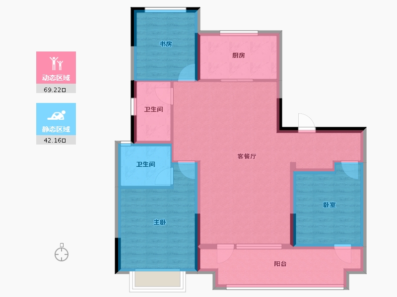 山东省-青岛市-开投仙山雅居-99.74-户型库-动静分区