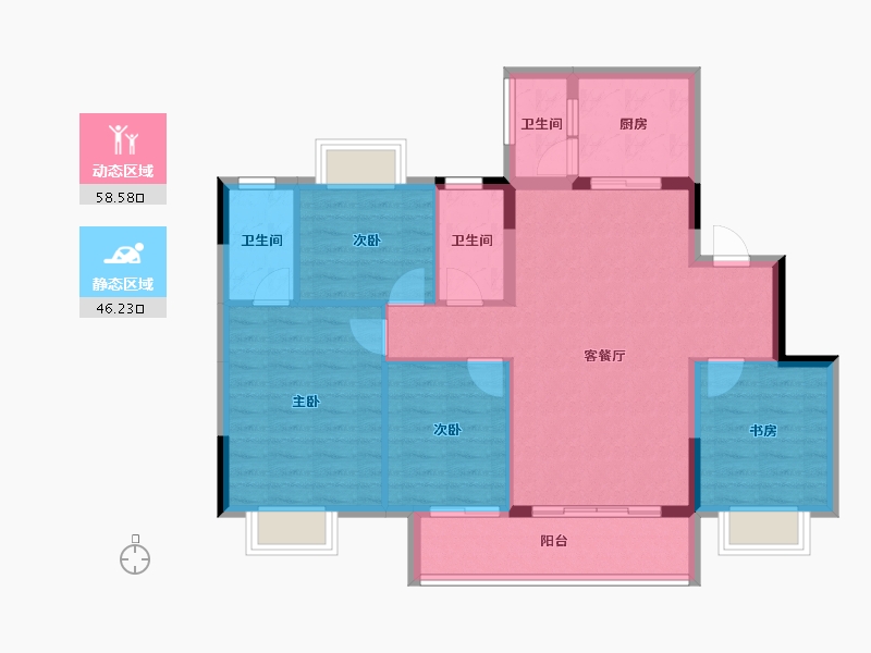 重庆-重庆市-未来城市-94.53-户型库-动静分区