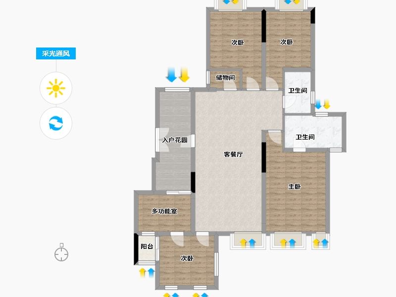 贵州省-遵义市-幸福家园-130.00-户型库-采光通风