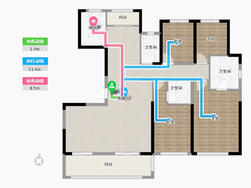 陕西省-咸阳市-中天诚品-154.41-户型库-动静线