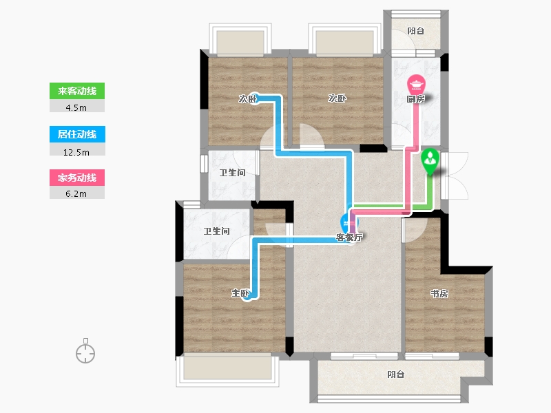 重庆-重庆市-溪山玥-80.00-户型库-动静线