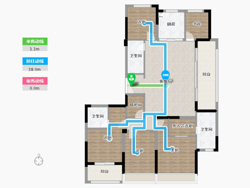 浙江省-杭州市-滨江·观品-143.25-户型库-动静线