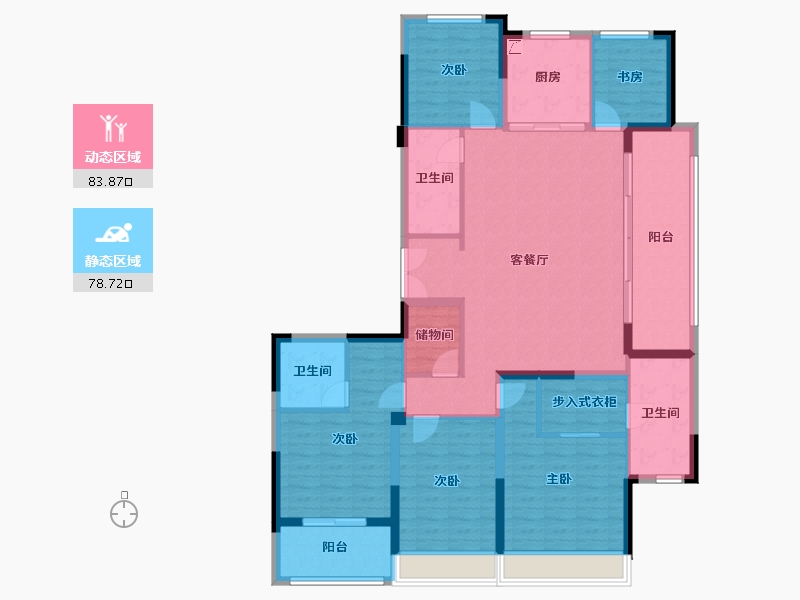 浙江省-杭州市-滨江·观品-143.25-户型库-动静分区