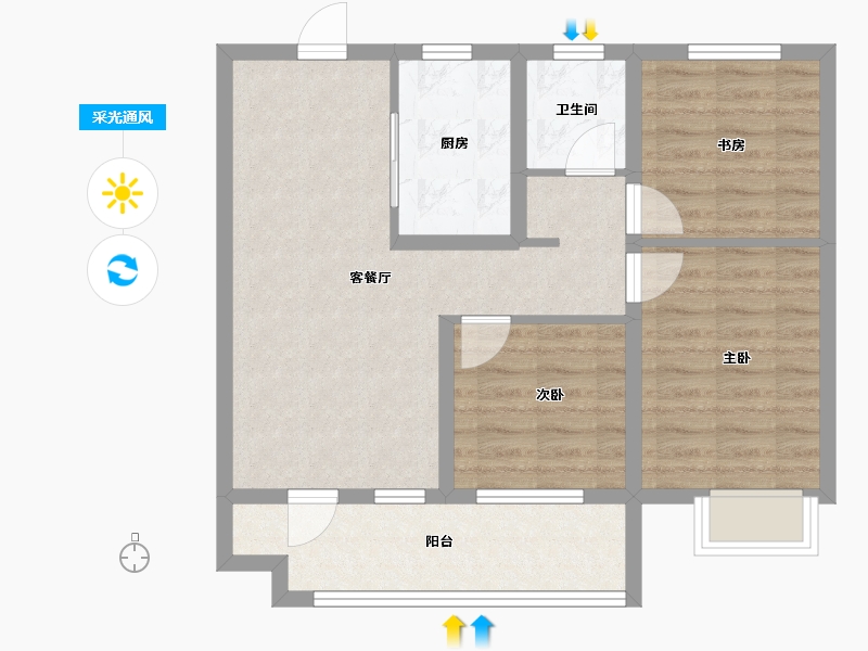 山东省-青岛市-卓越青岚郡-71.20-户型库-采光通风