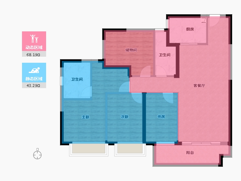 广东省-东莞市-保利·世茂·阳光城·阅云台-100.00-户型库-动静分区