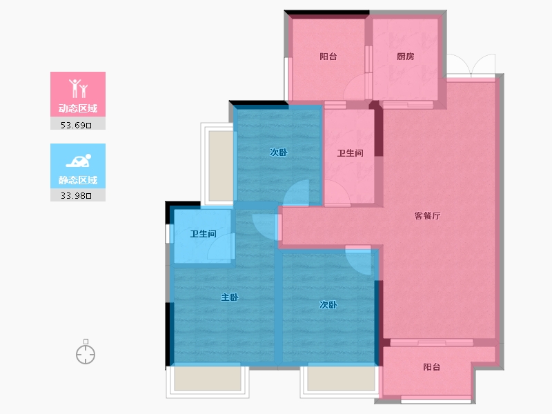 重庆-重庆市-御华兰亭-77.51-户型库-动静分区