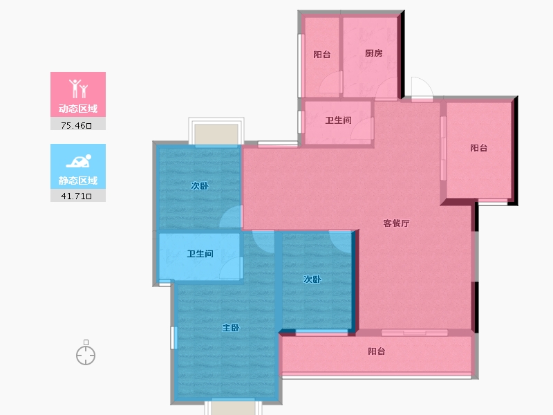 湖南省-长沙市-水墨林溪-105.43-户型库-动静分区