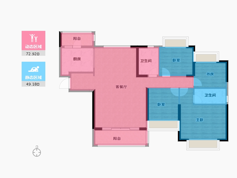 广东省-广州市-贵阳恒大未来城-109.76-户型库-动静分区