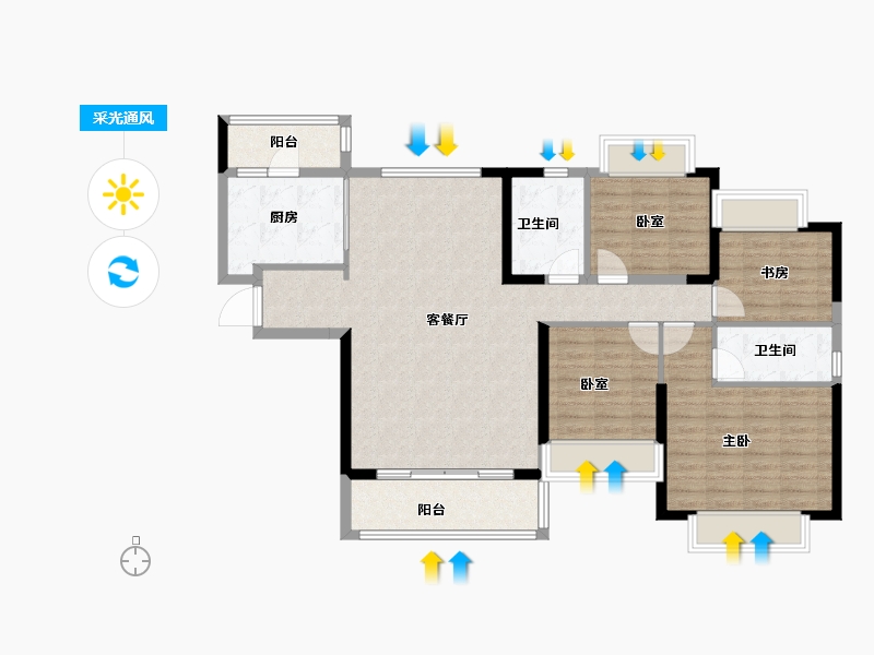 广东省-广州市-贵阳恒大未来城-109.76-户型库-采光通风