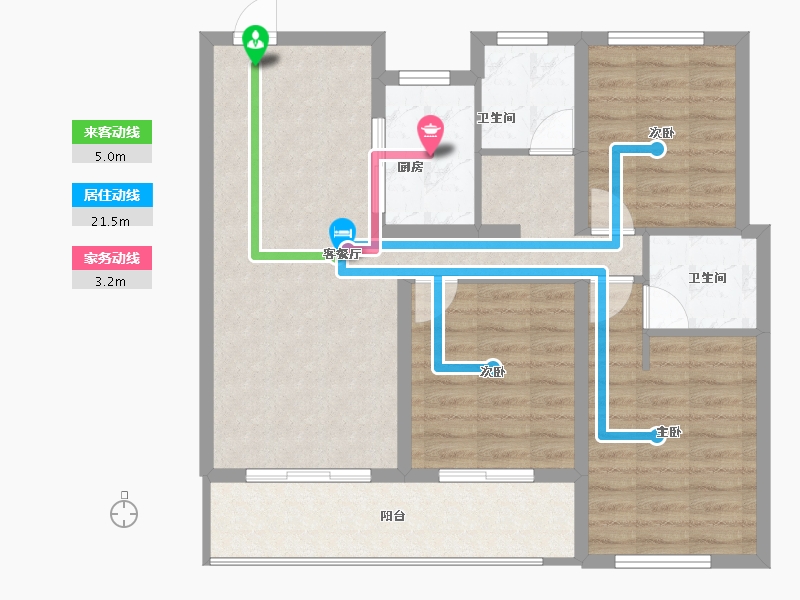 浙江省-绍兴市-绿城明月春江-84.68-户型库-动静线