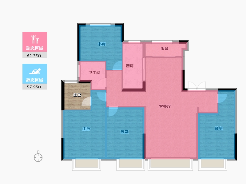 河北省-石家庄市-紫薇·华发CID中央首府-113.60-户型库-动静分区