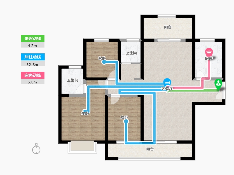 陕西省-西安市-高新云锦-113.60-户型库-动静线