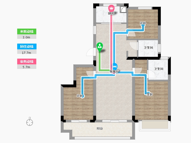 浙江省-绍兴市-世纪江湾-86.40-户型库-动静线