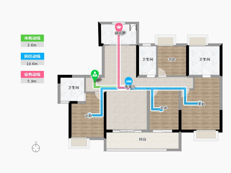 江苏省-无锡市-新力翡翠湾-120.63-户型库-动静线