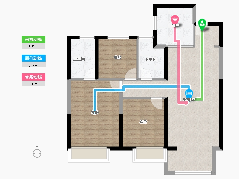 河北省-石家庄市-金辉长安云筑-84.00-户型库-动静线