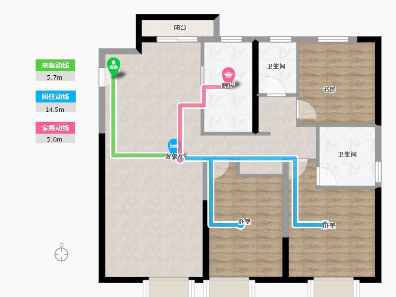 河北省-石家庄市-紫薇·华发CID中央首府-105.60-户型库-动静线