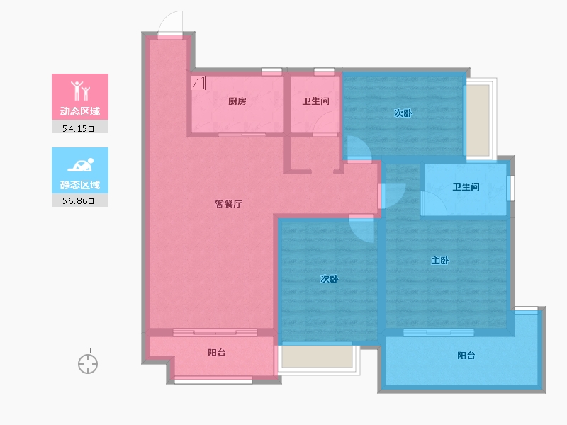 陕西省-西安市-水半湾·空中花园-98.69-户型库-动静分区